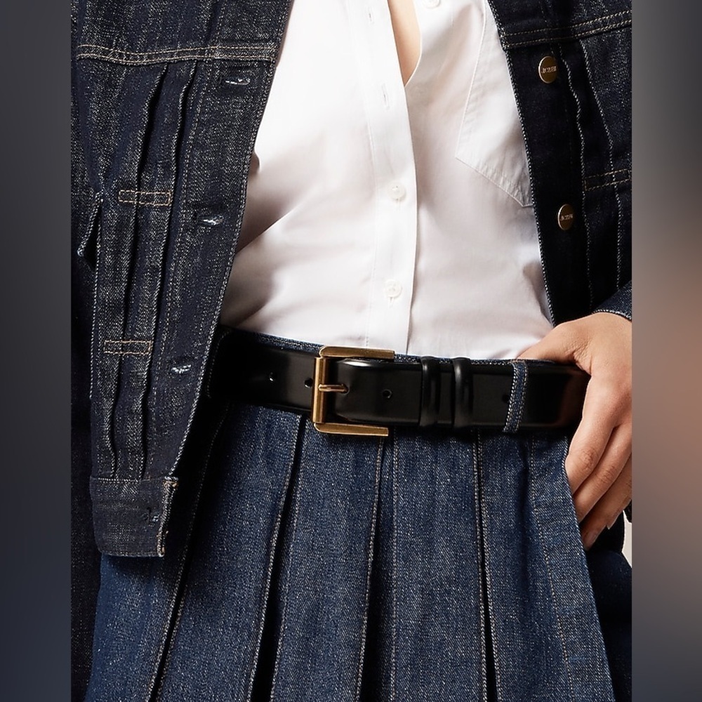 J Crew CREAM Wide belt in spazzolato leather CB498 - Picture 1 of 3
